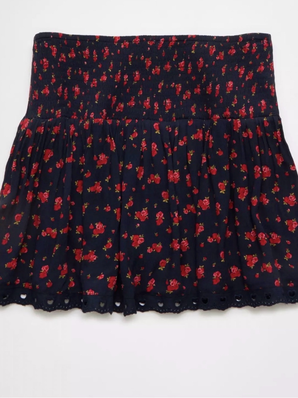American Eagle Skirt with Red Floral Print XS